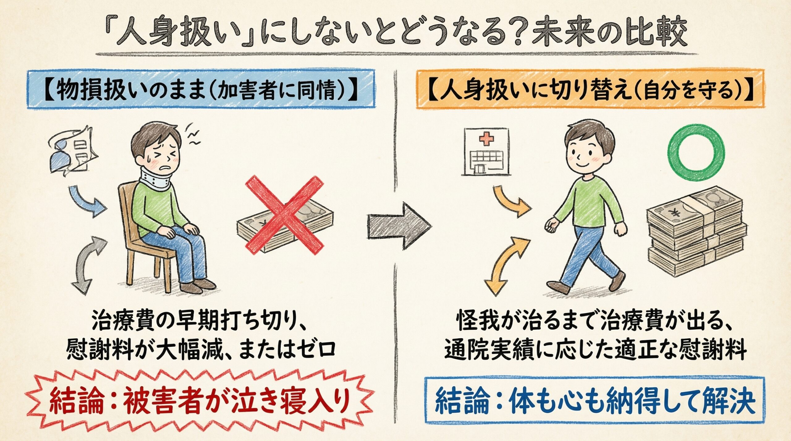 人身事故にしないとどうなる？